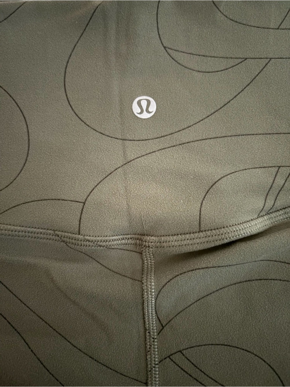 Lululemon Align High-Rise Tight 25" Leggings Line Art Dark Olive Green Size 14